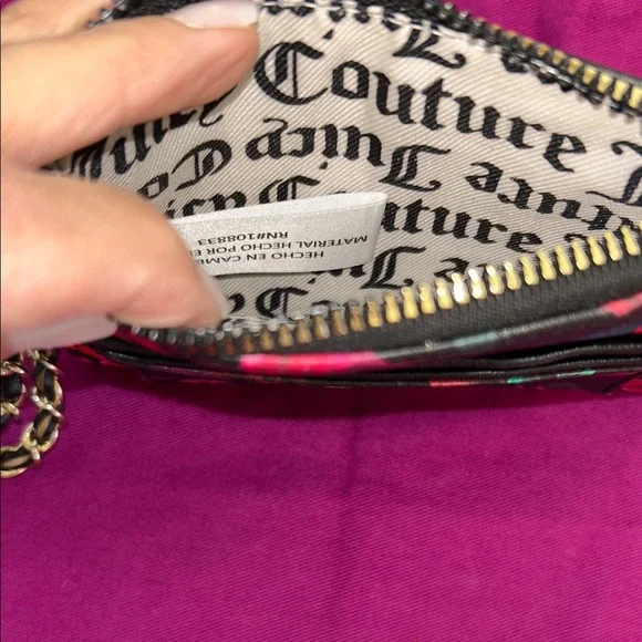 Juicy Couture Rose Print Wristlet with Gold Chain - Picture 7 of 7